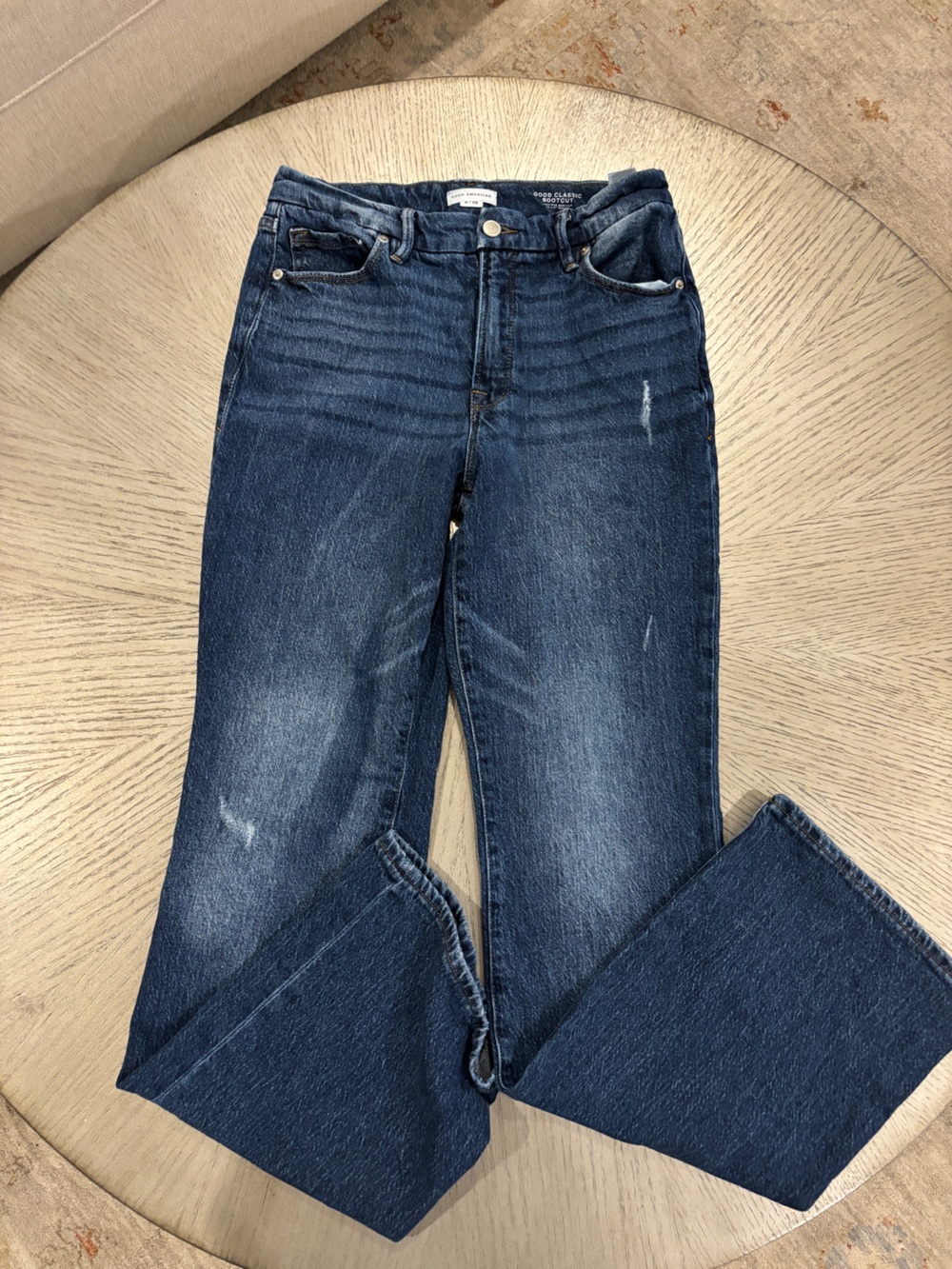 Good American Dark Blue Wide Leg Jeans
